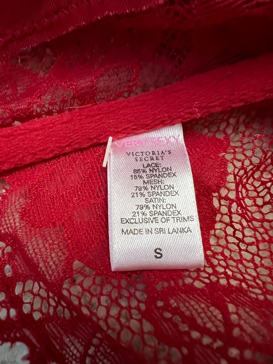 Victoria’s Secret Very Sexy Red Satin Lace Up high Waist Thong Panties Small S - Picture 5 of 6